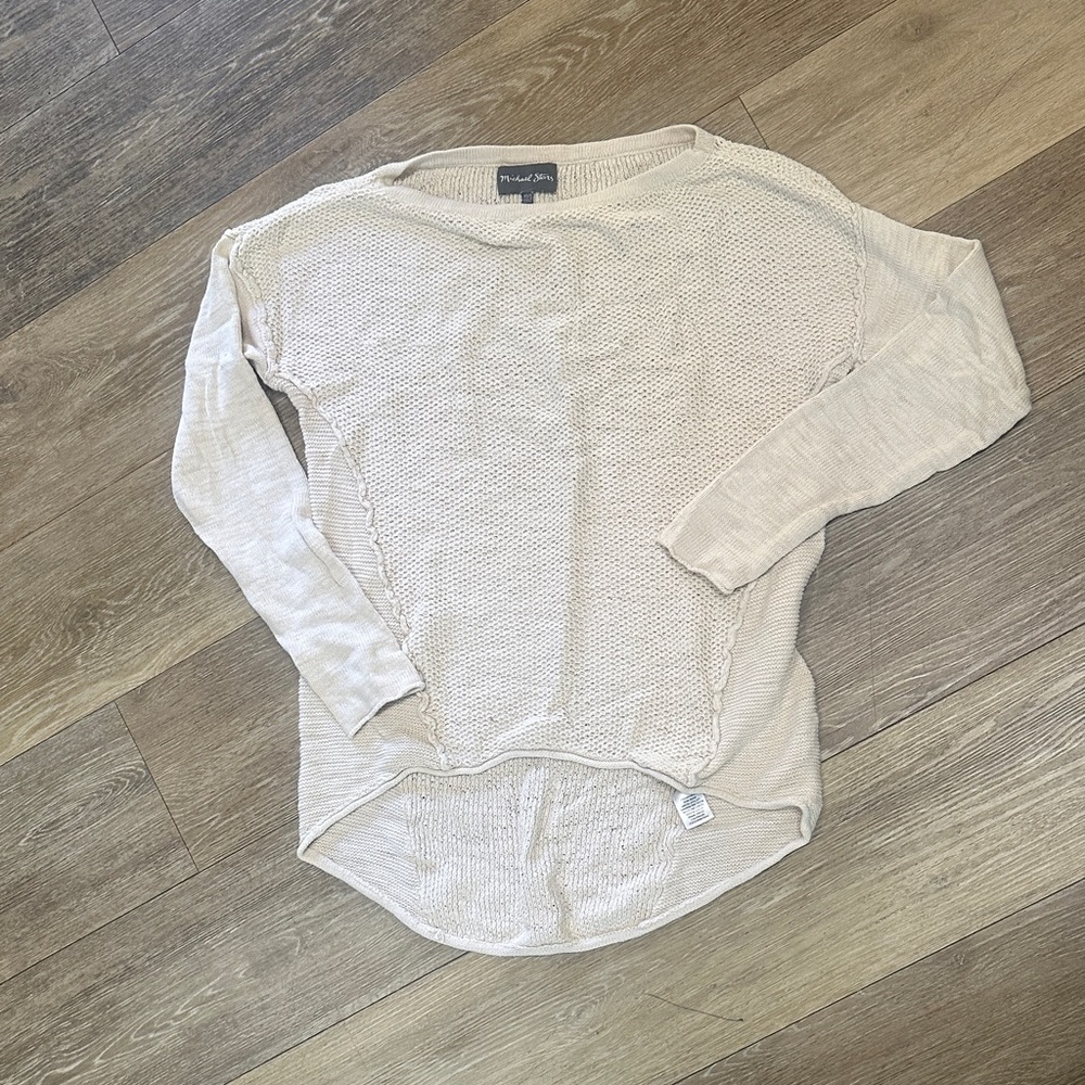 Michael Stars Cream Lightweight Knit Sweater